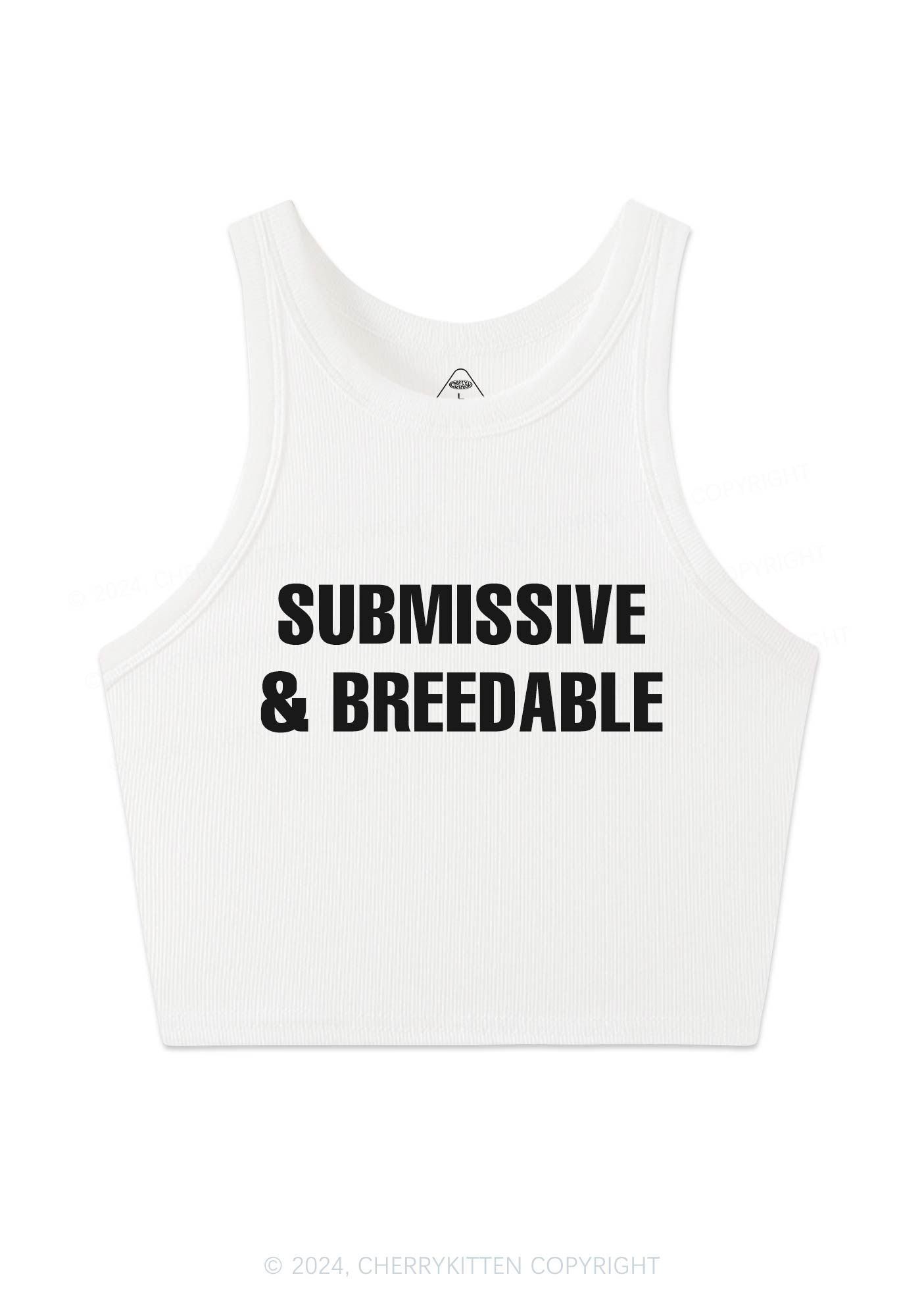 Submissive And Breedable Y2K Crop Tank Top Cherrykitten