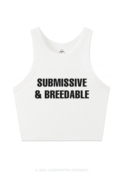 Submissive And Breedable Y2K Crop Tank Top Cherrykitten