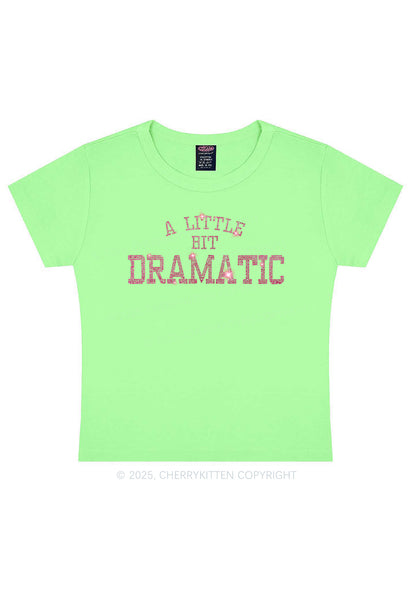 Rhinestone A Little Bit Dramatic Y2K Baby Tee Cherrykitten
