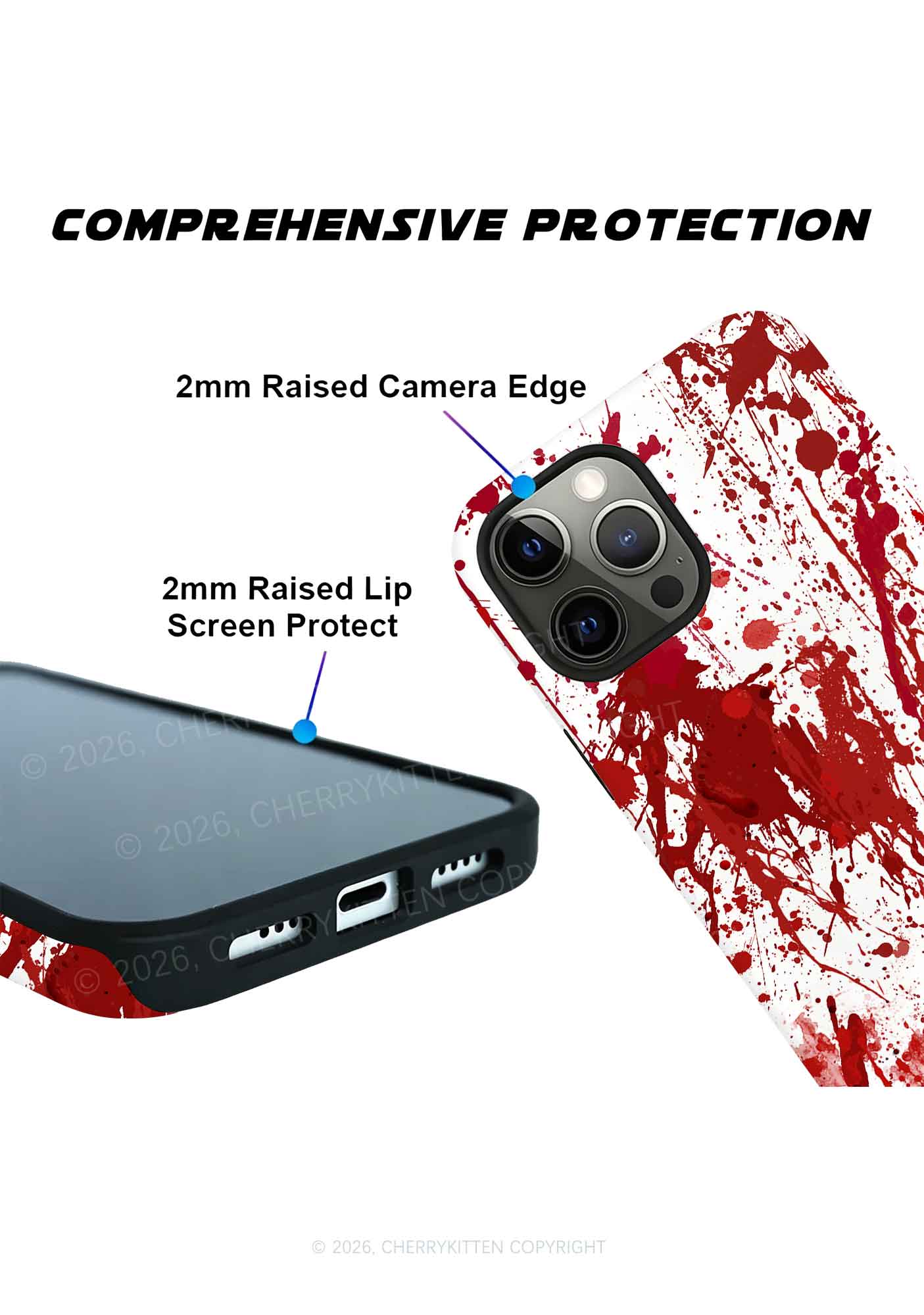 Halloween Red Blood On White Y2K Phone Case Cherrykitten