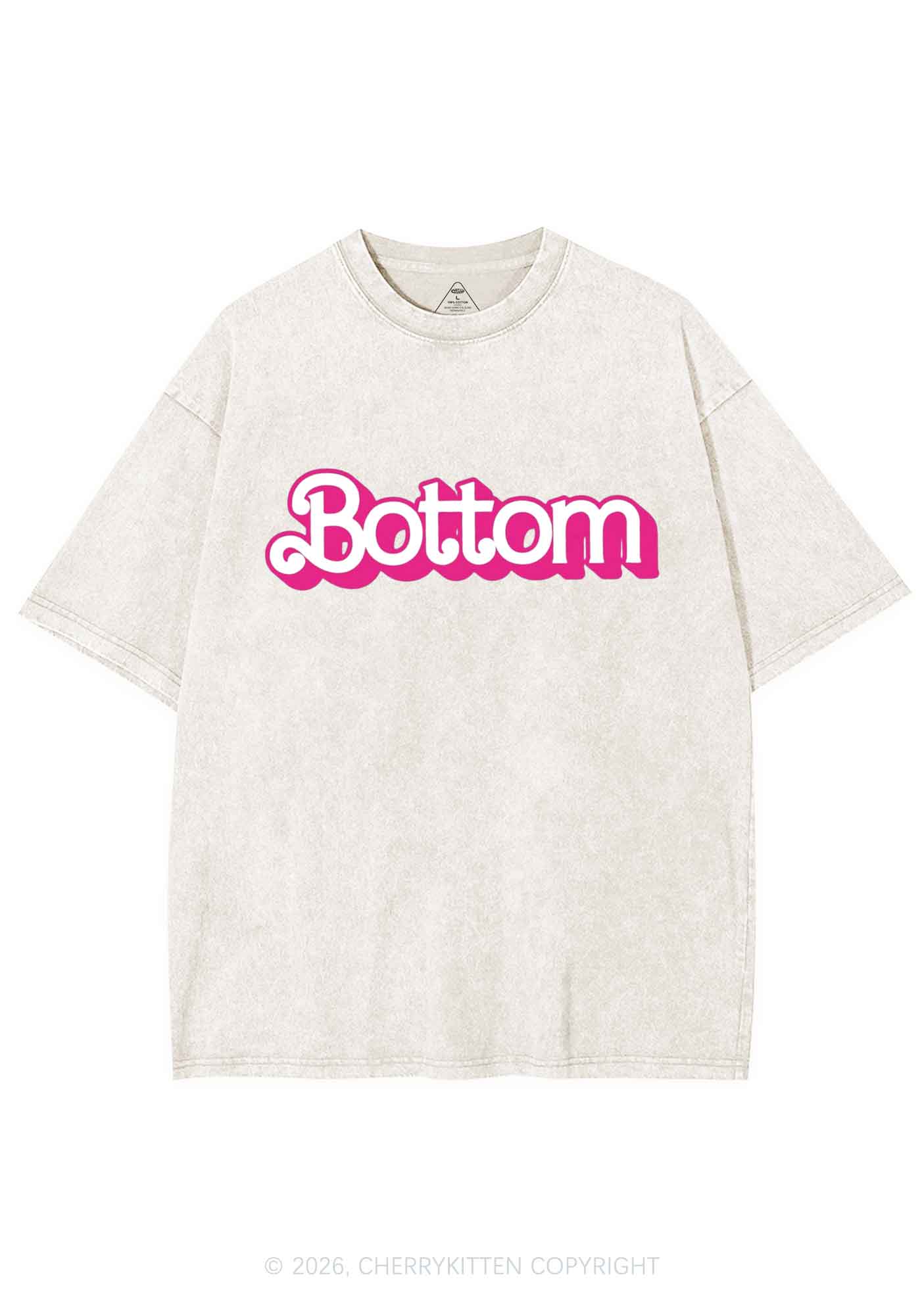 Pink Bottom Pride Y2K Shirts Washed Tee Cherrykitten