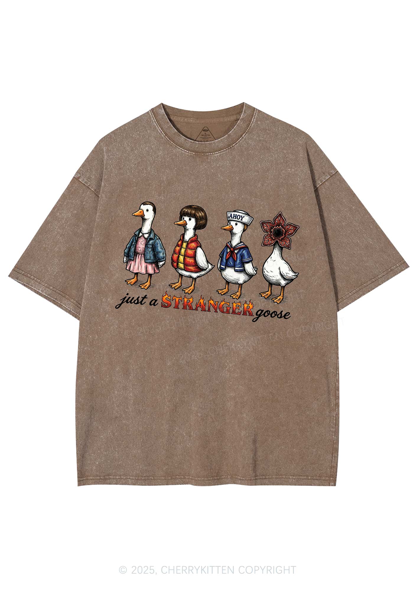 Just A Stranger Goose Y2K Shirts Washed Tee Cherrykitten