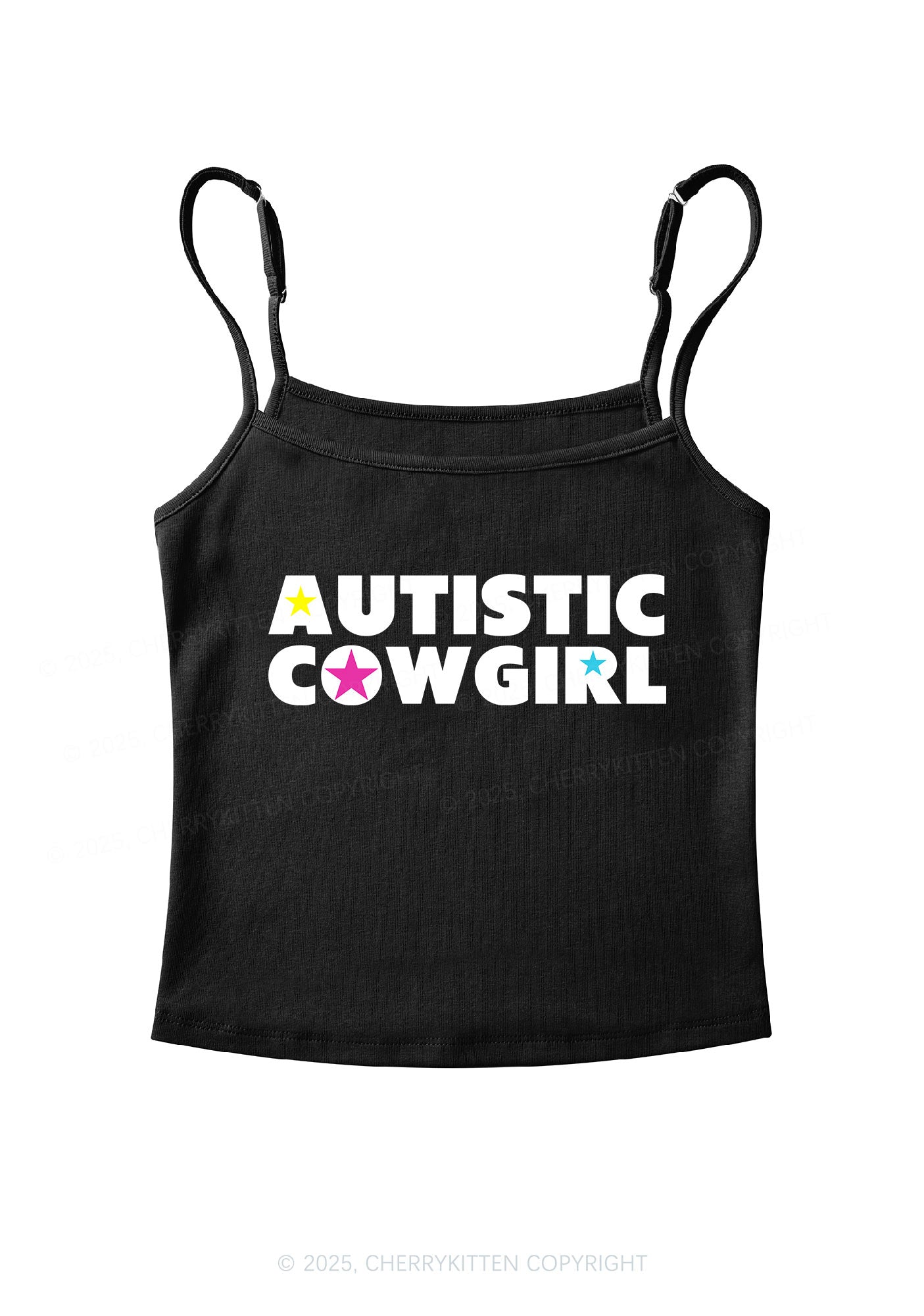Autistic Cowgirl Y2K Spaghetti Strap Cami Cherrykitten