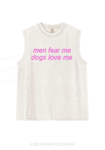 Men Fear Me Y2K Washed Muscle Tank Cherrykitten