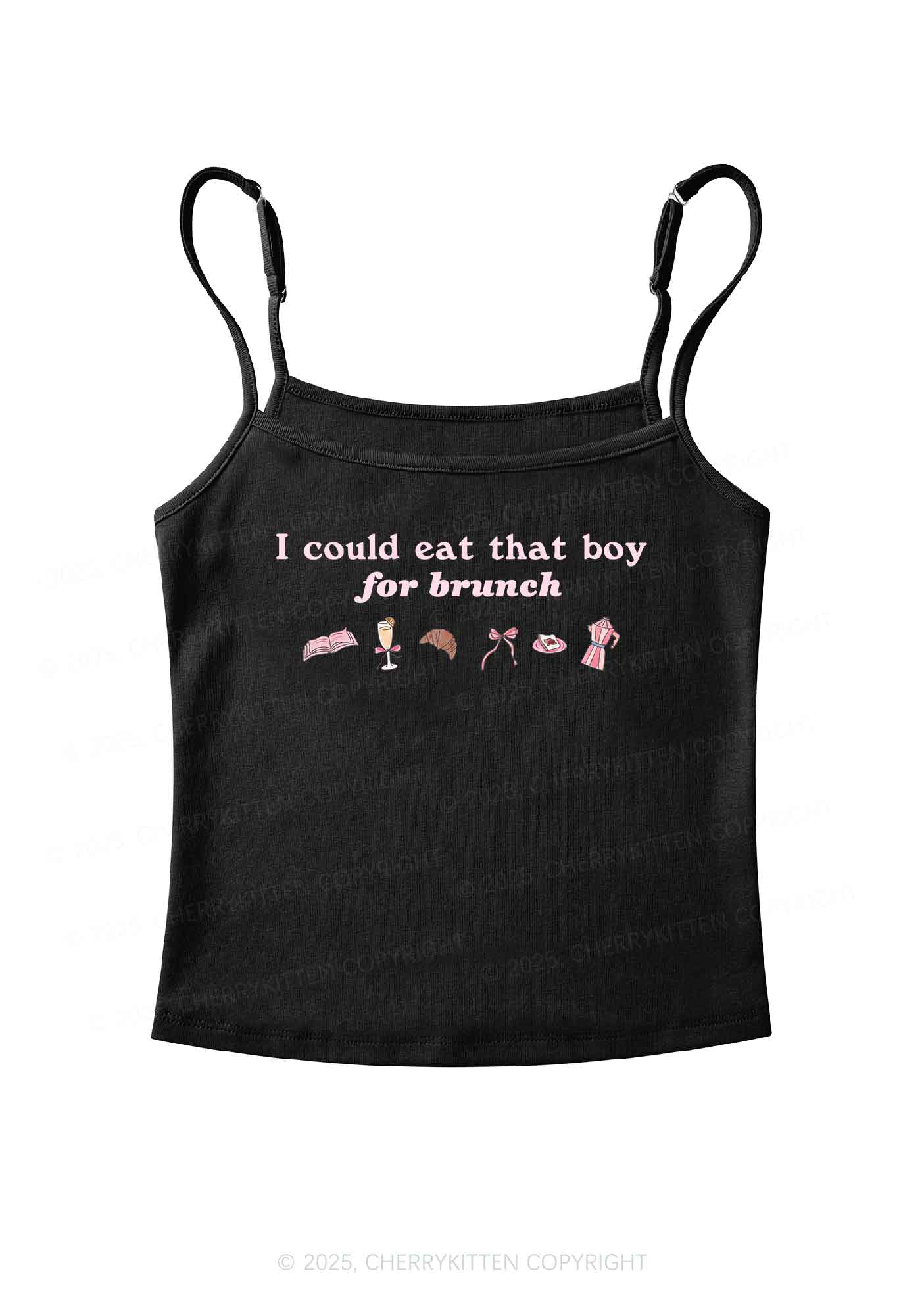 Eat Boy For Brunch Y2K Spaghetti Strap Cami Cherrykitten