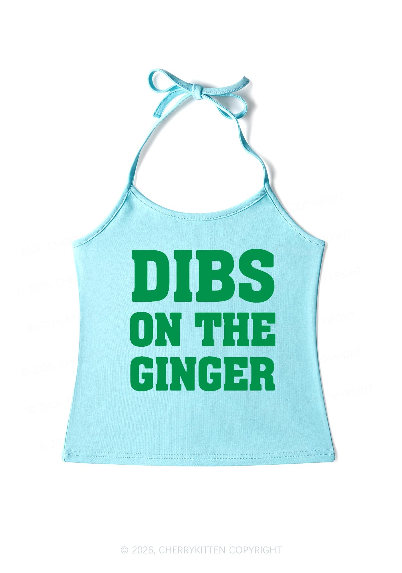 Dibs On The Ginger St Patricks Y2K Halter Neck Cami Cherrykitten