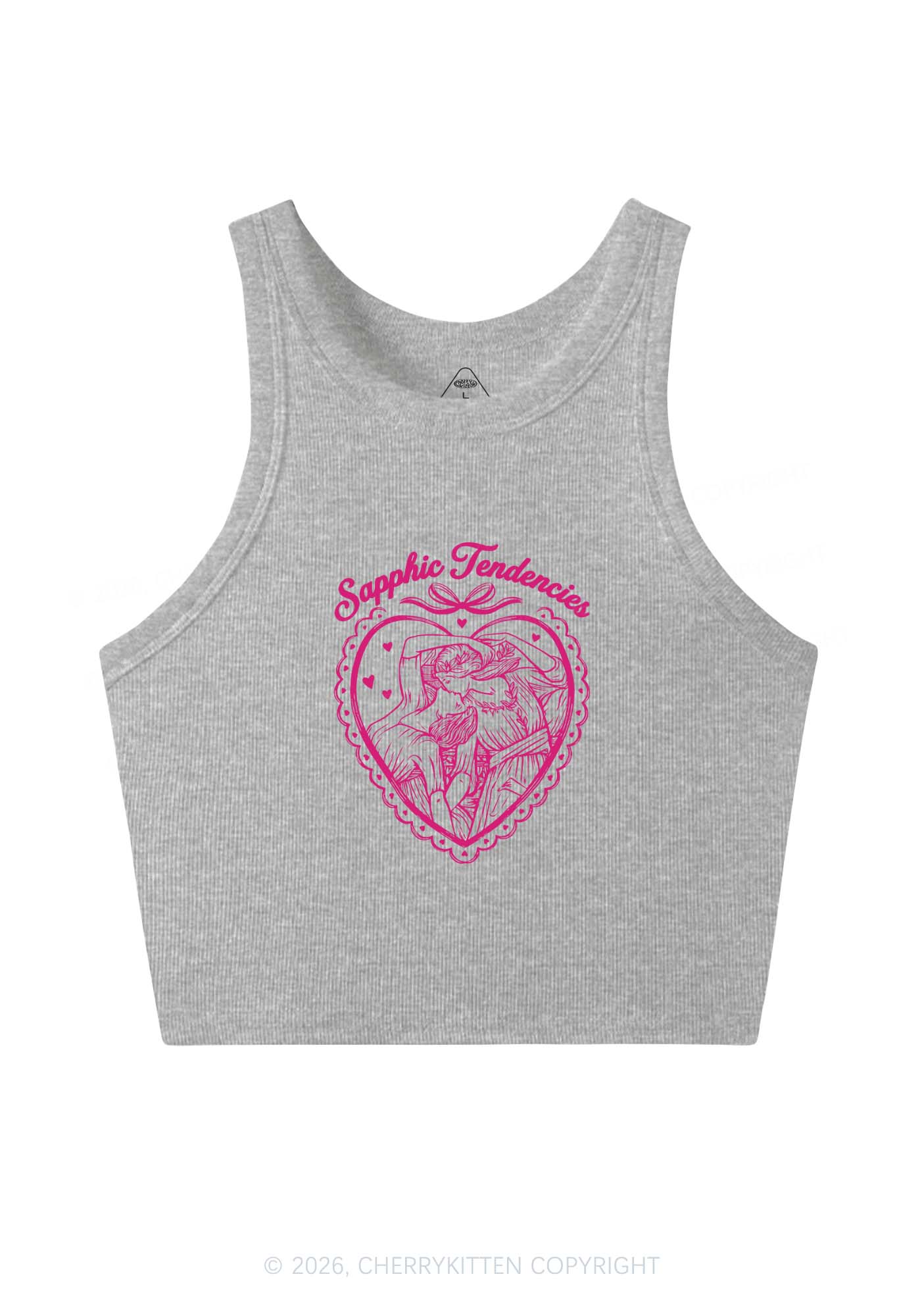 Sapphic Tendencies Art Pride Y2K Crop Tank Top Cherrykitten