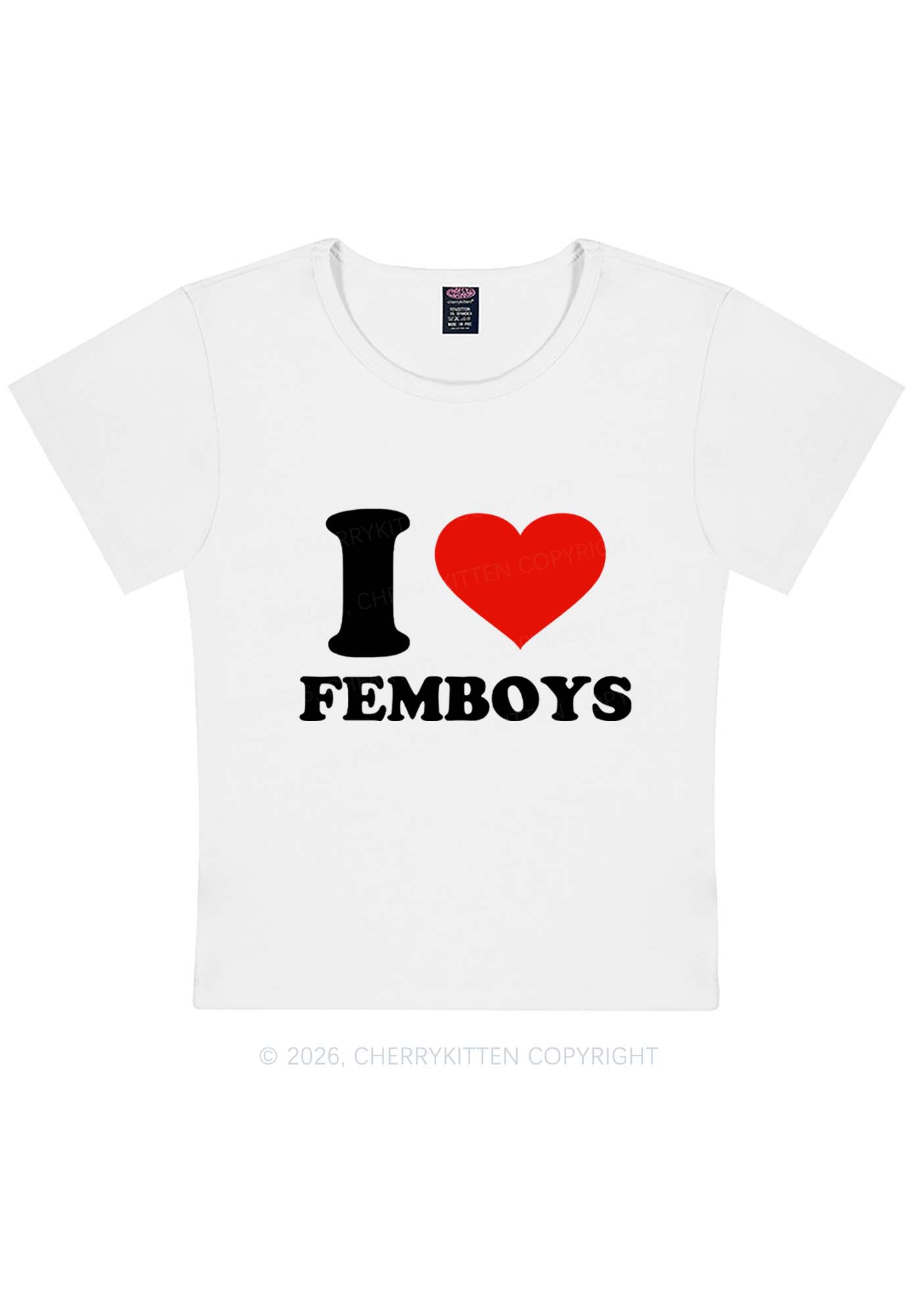 I Love Femboys Pride Y2K Baby Tee Cherrykitten