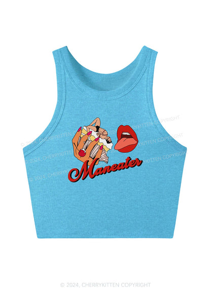 Maneater Mouth Y2K Crop Tank Top Cherrykitten