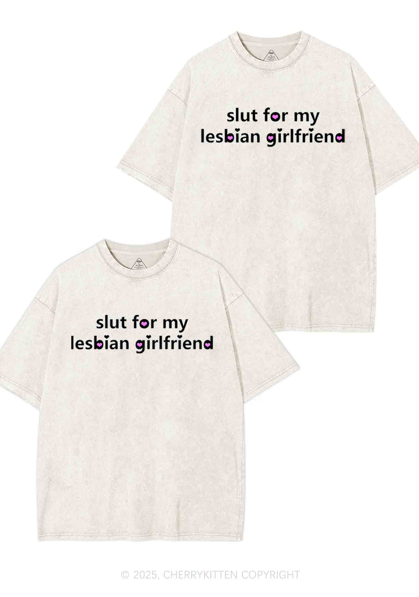 Slxt For My Lesbian GF Y2K Valentine's Day Washed Tee Cherrykitten