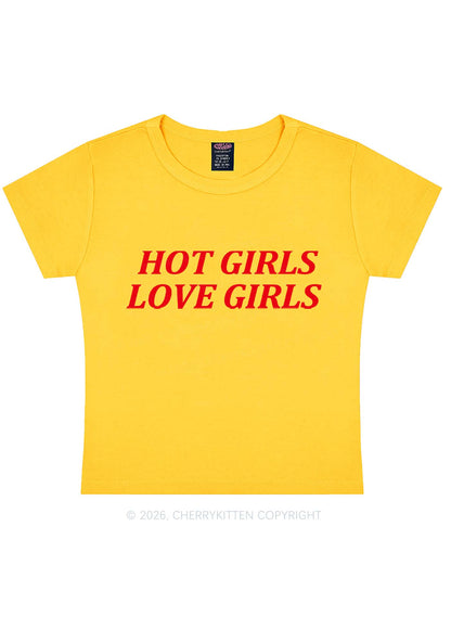 Hot Girls Love Girls Pride Y2K Baby Tee Cherrykitten