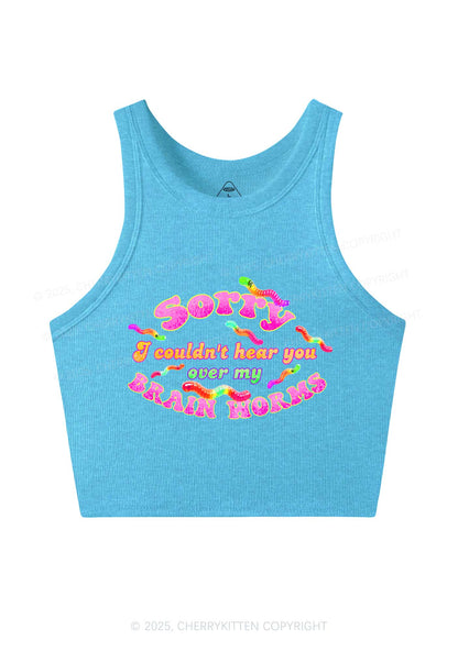 Brain Worms Y2K Crop Tank Top Cherrykitten