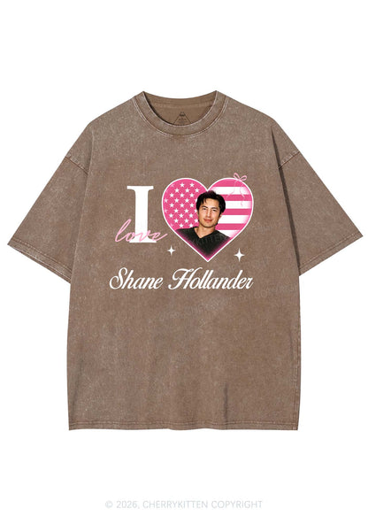I Love SH HR Y2K Shirts Washed Tee Cherrykitten