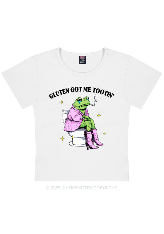 Gluten Got Me Tootin Y2K Baby Tee Cherrykitten