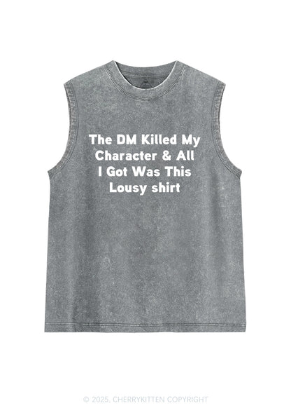 Killed Character I Got Lousy Y2K Washed Muscle Tank Cherrykitten