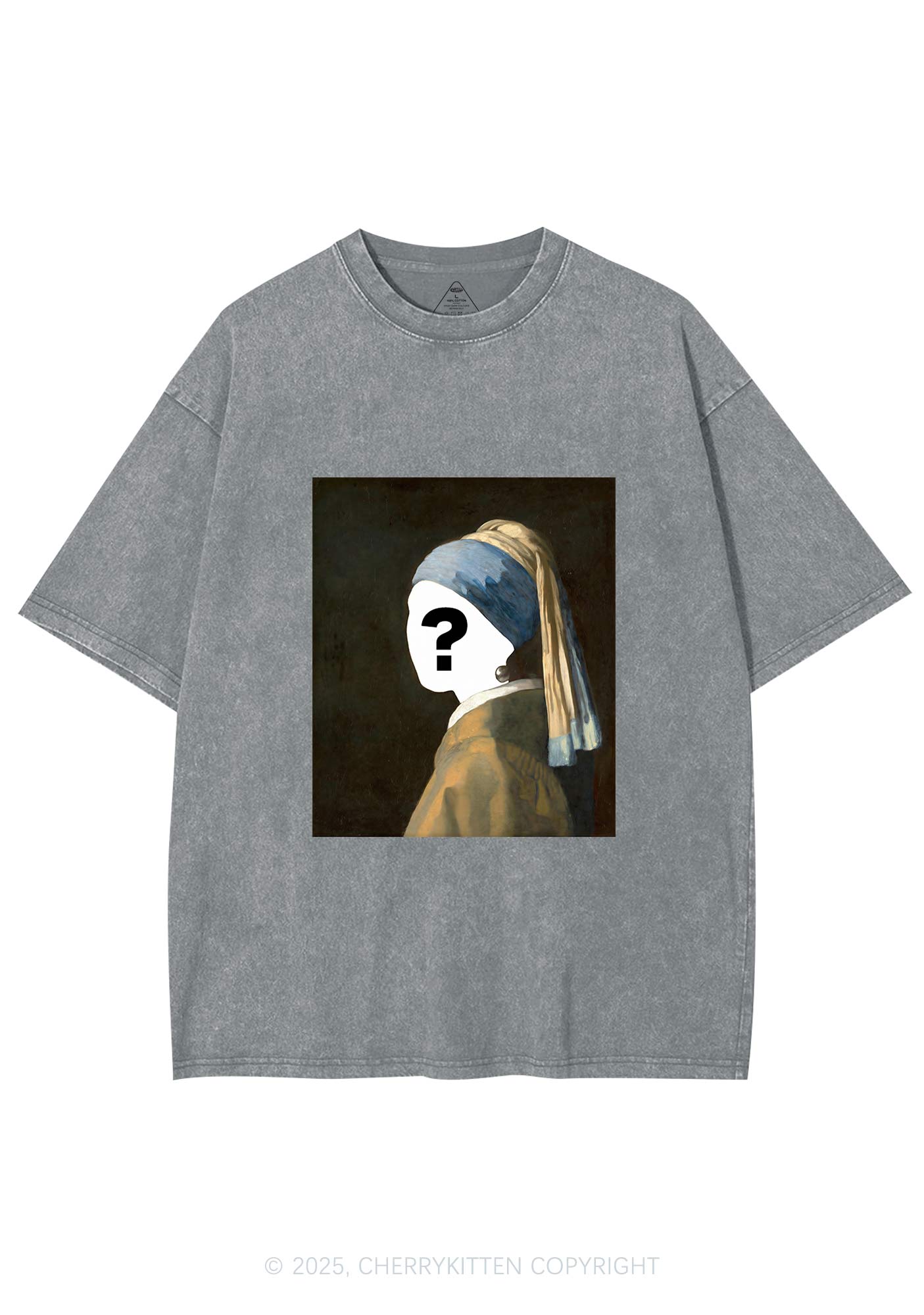 Custom Pearl Portrait Y2K Shirts Washed Tee Cherrykitten