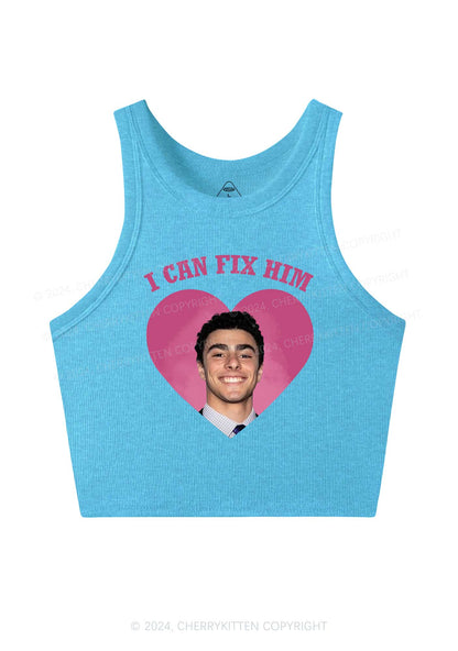 Fix Him Luigi Heart Y2K Crop Tank Top Cherrykitten