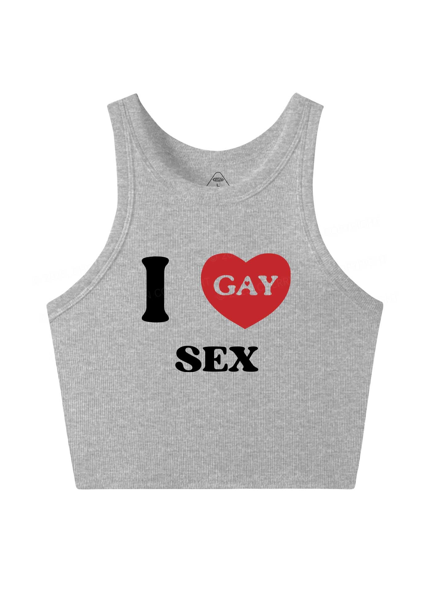 I Love Sx Gay Pride Y2K Crop Tank Top Cherrykitten