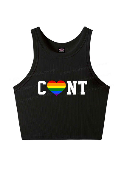 Rainbow Heart Cxxt Pride Y2K Crop Tank Top Cherrykitten