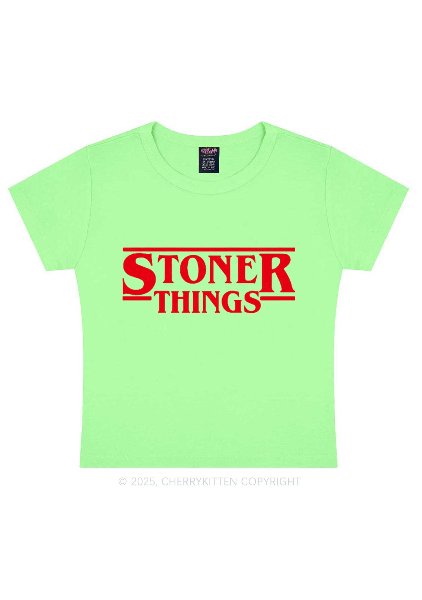 Stoner Things Y2K Baby Tee Cherrykitten