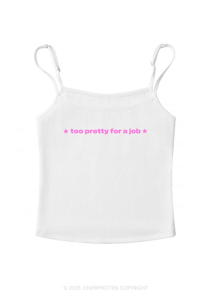 Too Pretty For Job Y2K Spaghetti Strap Cami Cherrykitten