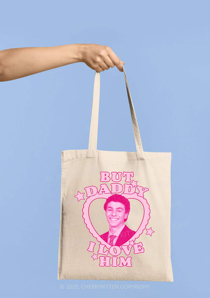 Daddy I Love Him Luigi Y2K Canvas Tote Bag Cherrykitten