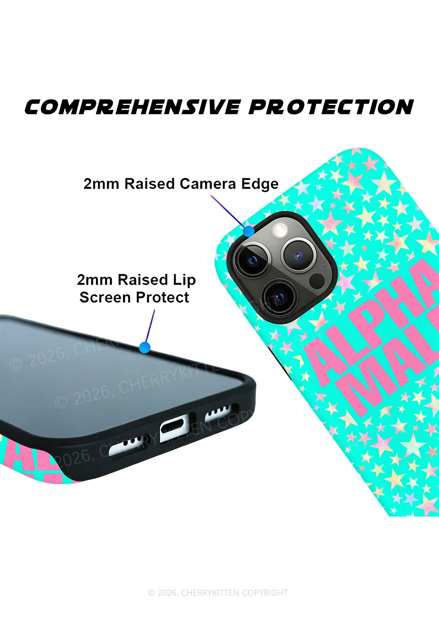 Blue Alpha Male Star Y2K Phone Case Cherrykitten