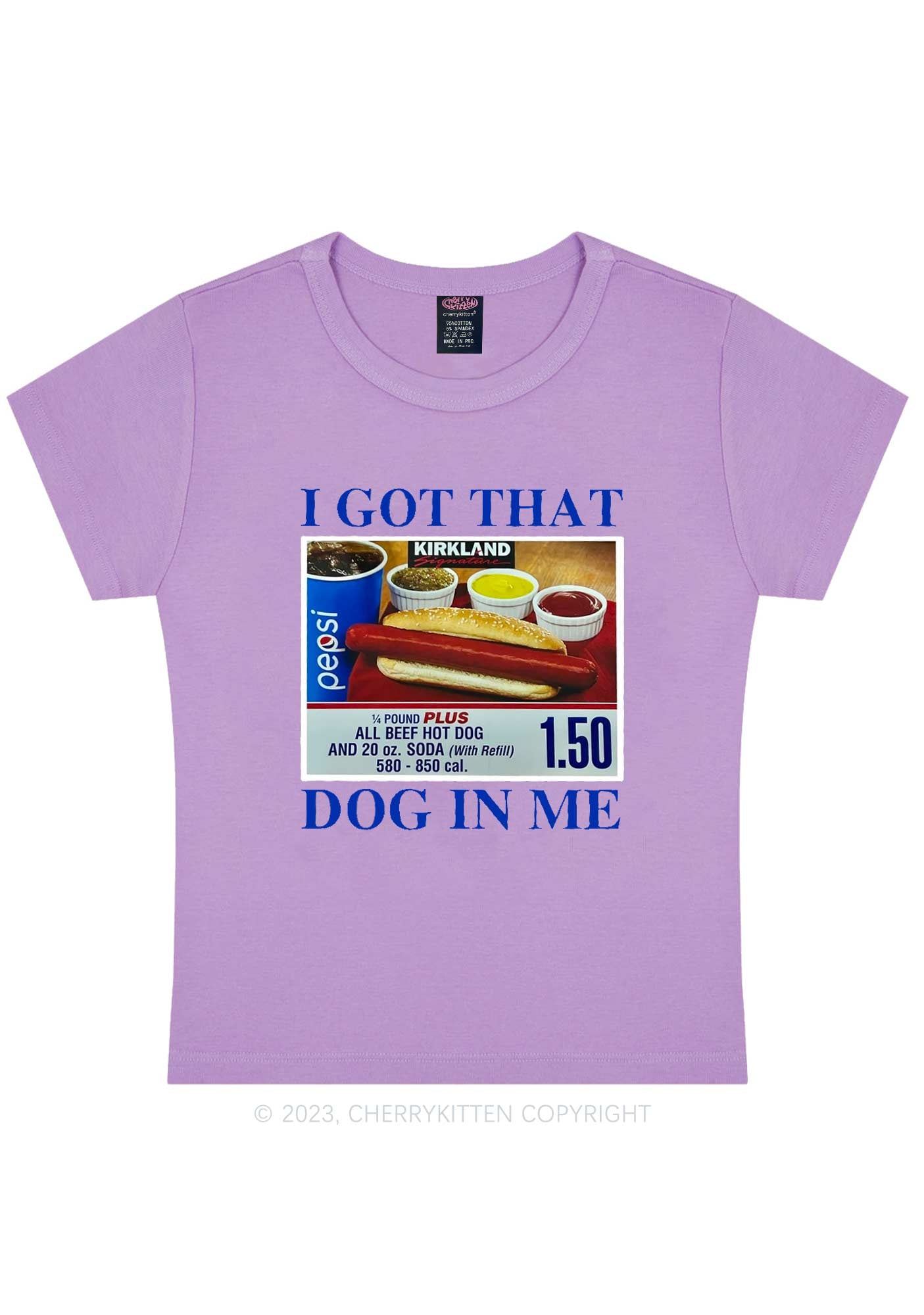 I Got That Hot Dog In Me Y2K Baby Tee Cherrykitten