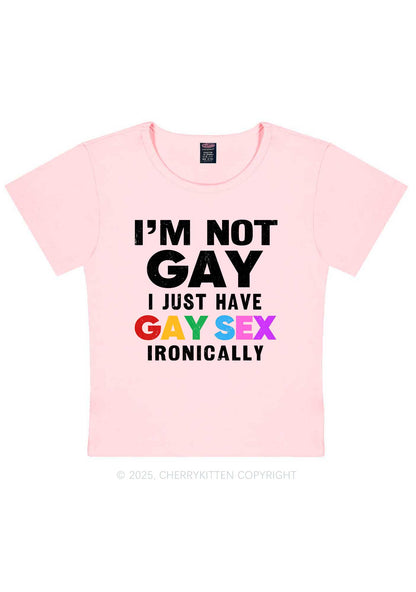 Gay Sx Ironically Pride Y2K Baby Tee Cherrykitten