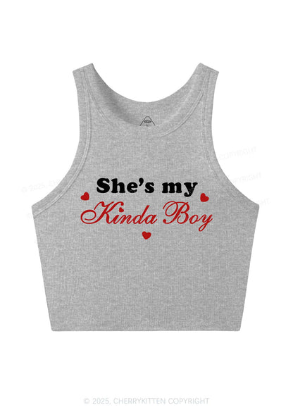Shes My Kinda Boy Pride Y2K Crop Tank Top Cherrykitten