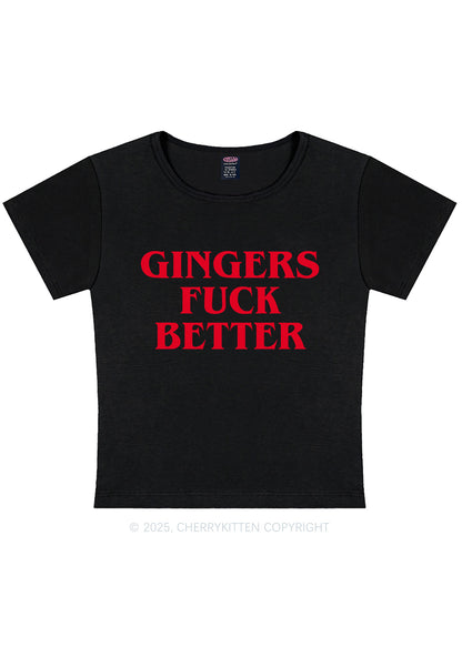 Gingers Fxxk Better Y2K Baby Tee Cherrykitten