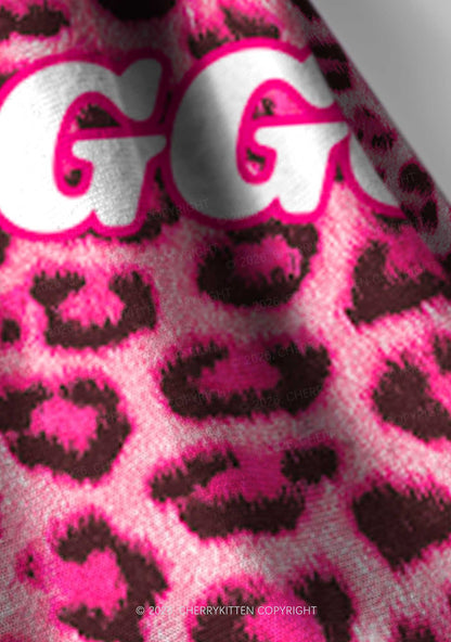 Pink Leopard Faggot Pride Y2K Print Headband Cherrykitten
