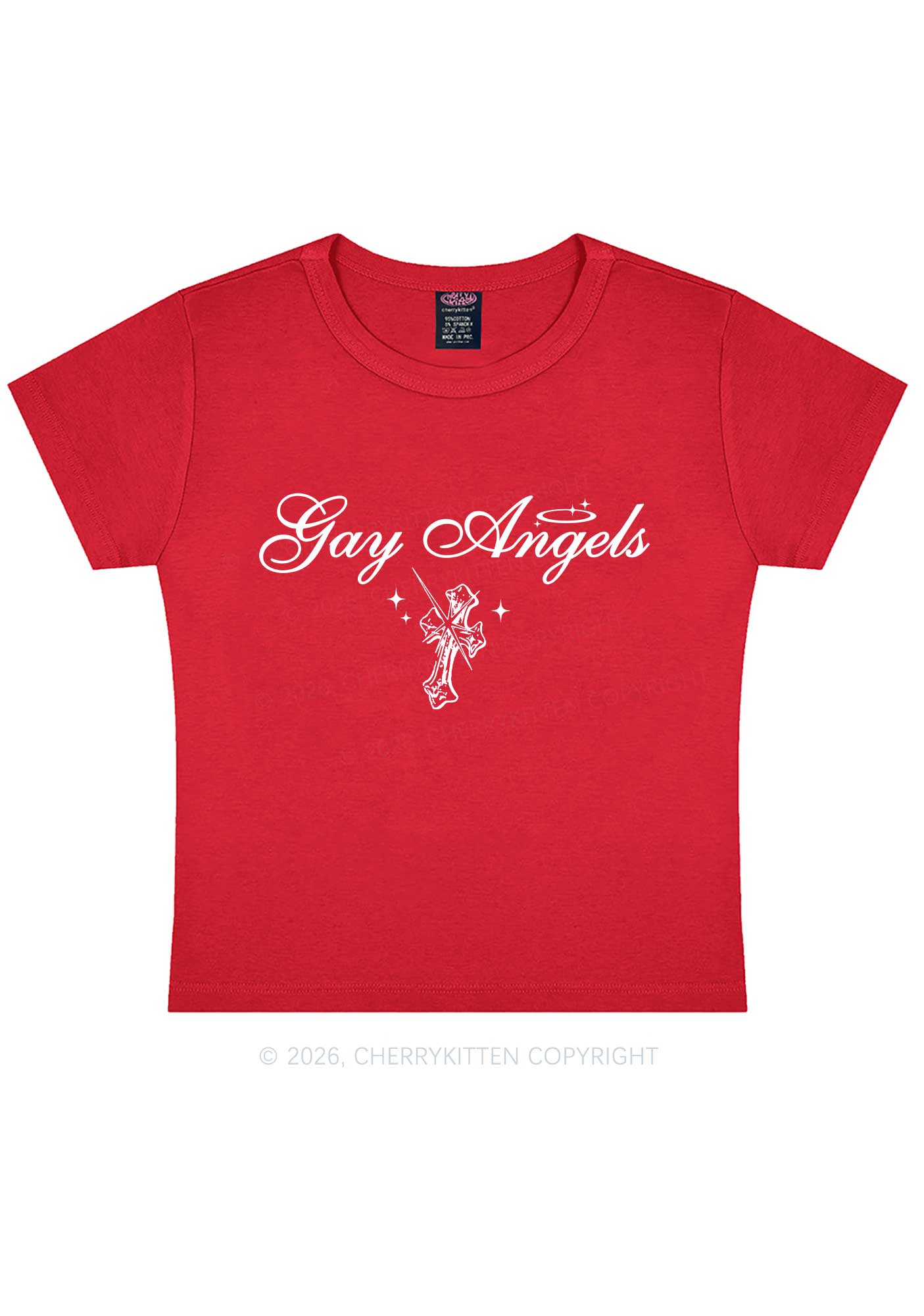 Gay Angels Pride Y2K Baby Tee Cherrykitten