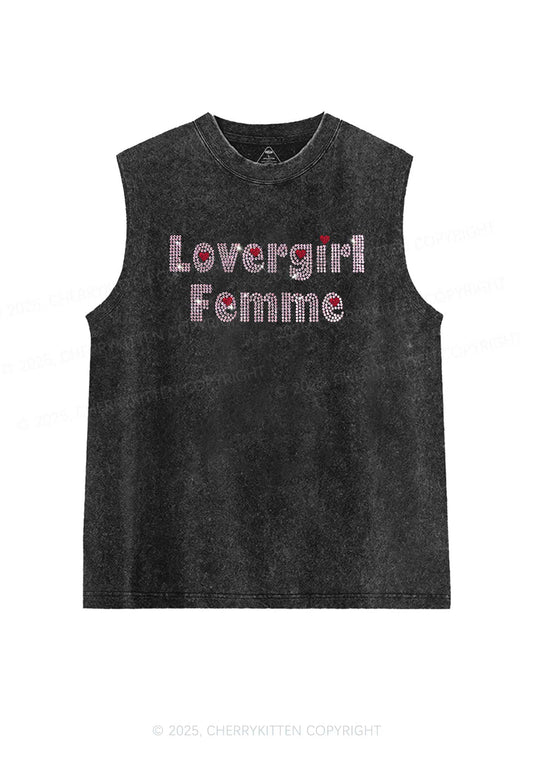 Rhinestone Lovergirl Femme Y2K Washed Muscle Tank Cherrykitten