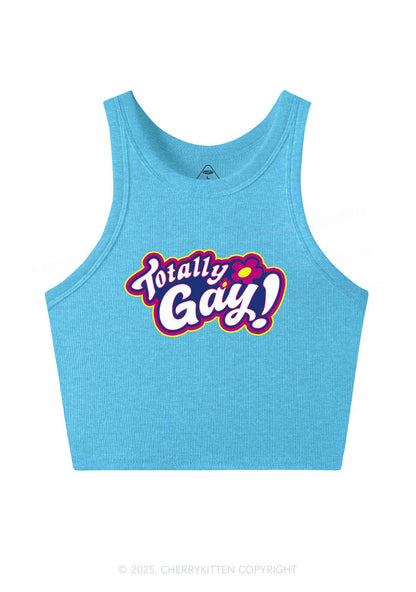 Totally Gay Pride Y2K Crop Tank Top Cherrykitten