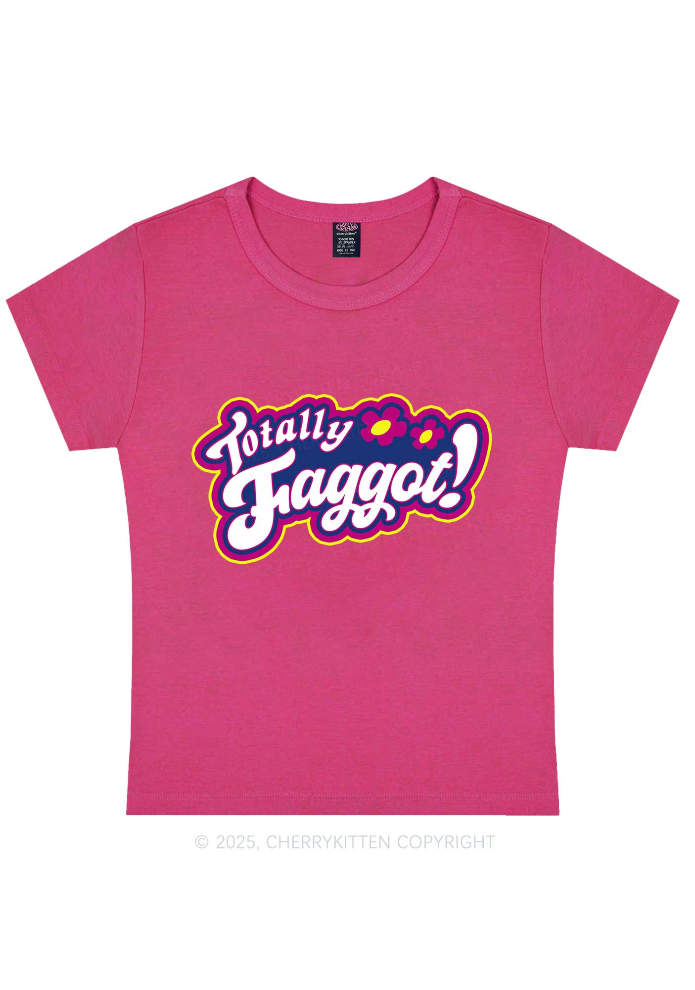 Totally Faggot Pride Y2K Baby Tee Cherrykitten