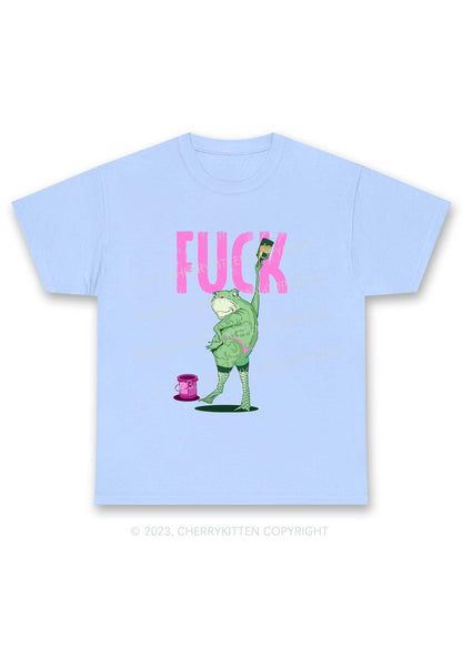 Frog Painting Fxck Y2K Chunky Shirt Cherrykitten