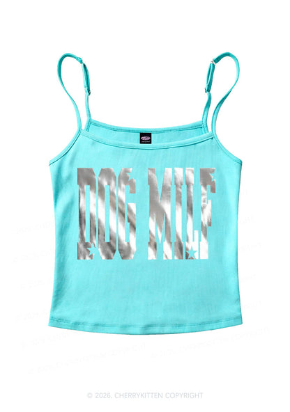 Dog Mxxf Silver Foil Printed Y2K Spaghetti Strap Cami Cherrykitten