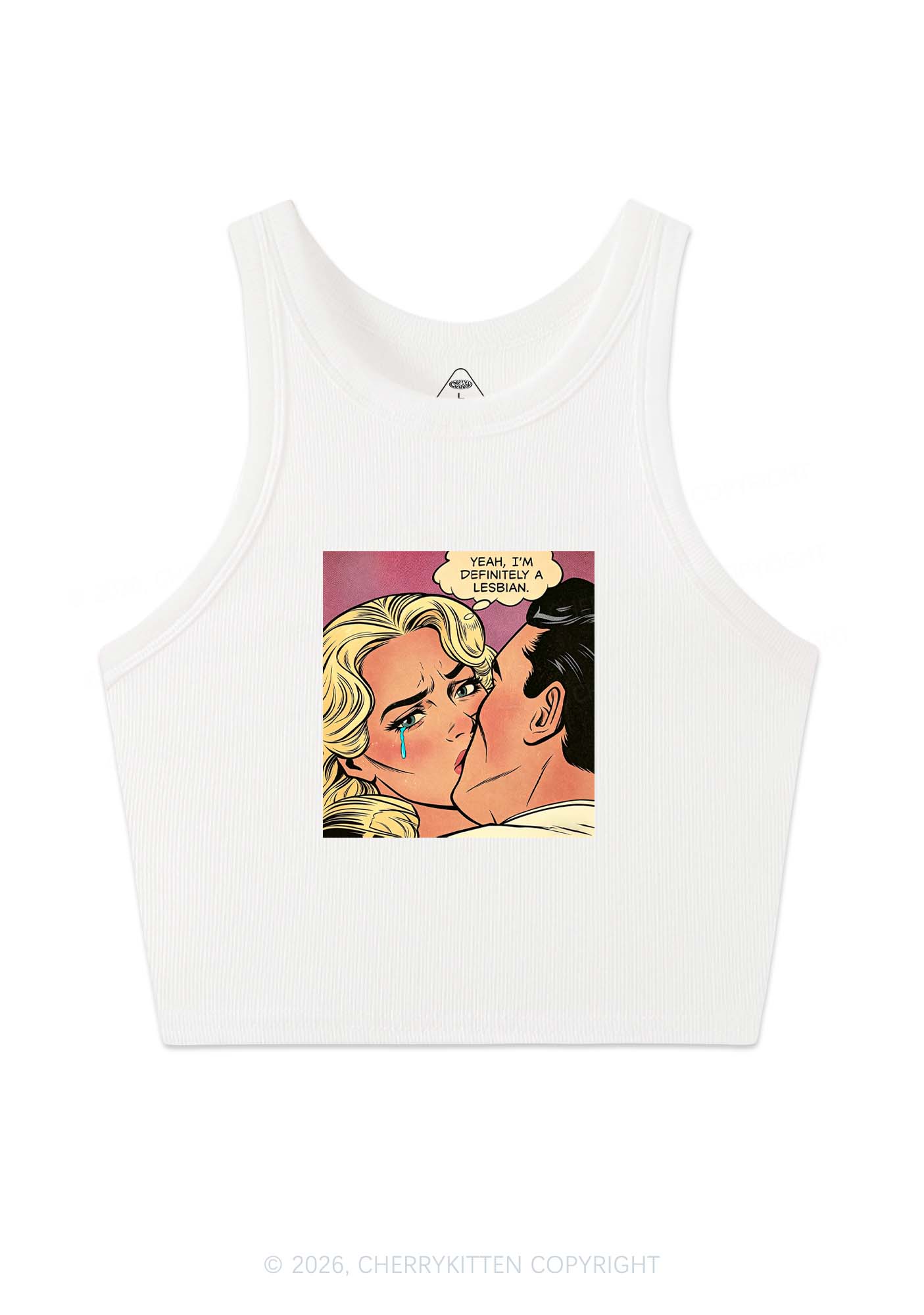 Im Definitely A Lesbian Pride Y2K Crop Tank Top Cherrykitten