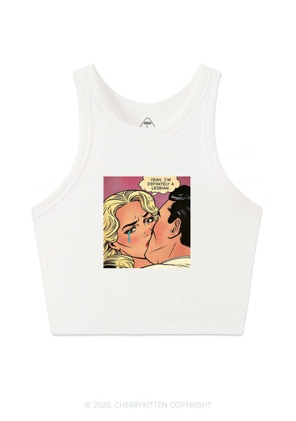 Im Definitely A Lesbian Pride Y2K Crop Tank Top Cherrykitten