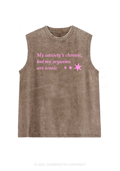 Anxiety Chronic Y2K Washed Muscle Tank Cherrykitten