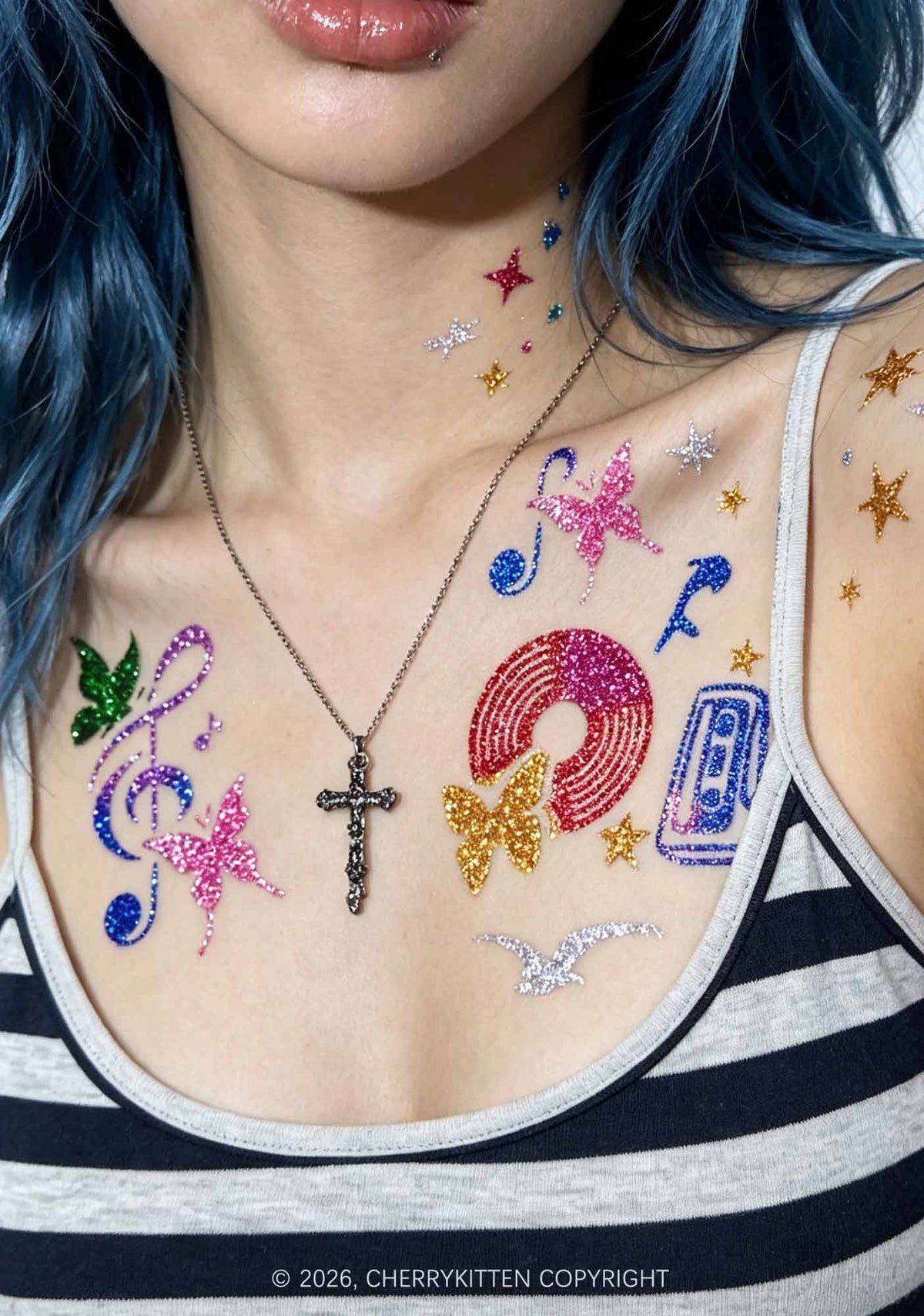 6pcs Concert Sticker Y2K Temporary Tattoo Cherrykitten