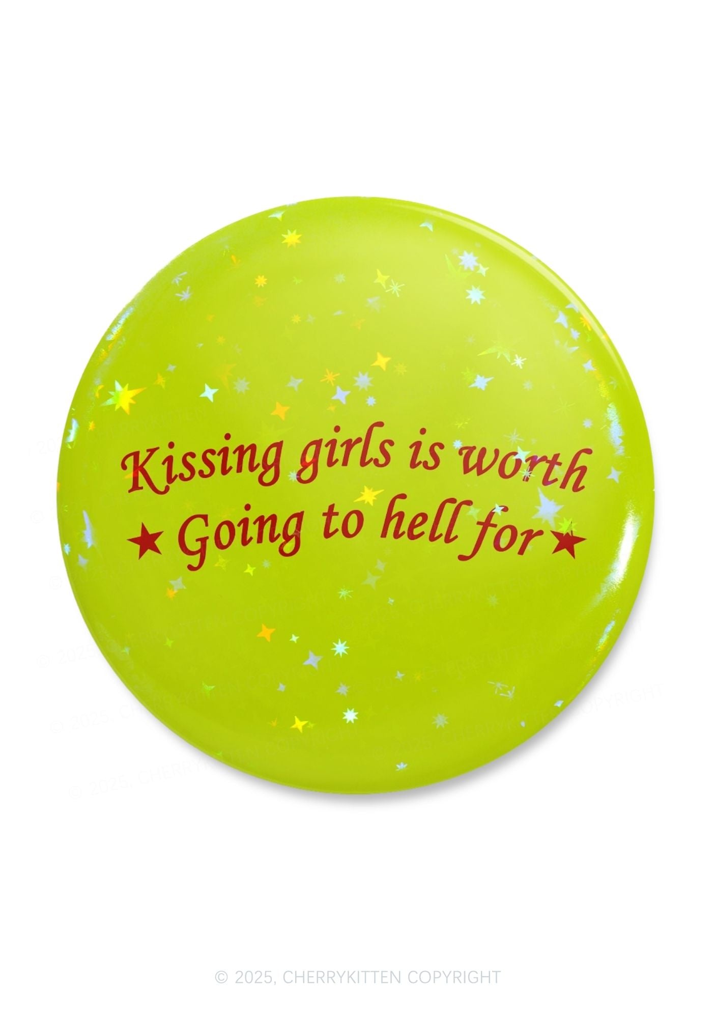 Kissing Girls is Worth Pride 1Pc Y2K Pin Badge Cherrykitten
