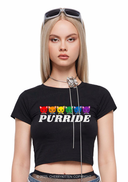 Purride Cat Pride Y2K Baby Tee Cherrykitten