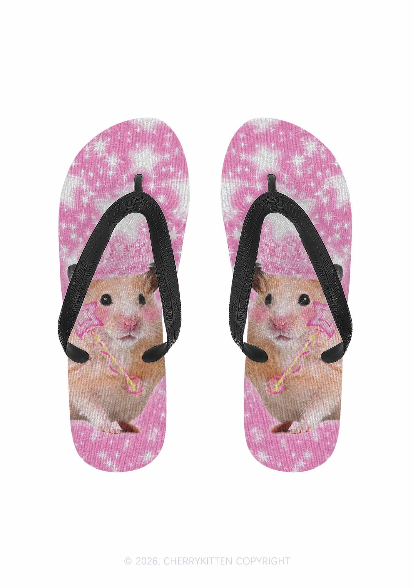 Rat Princess Y2K Print Flip Flops Cherrykitten