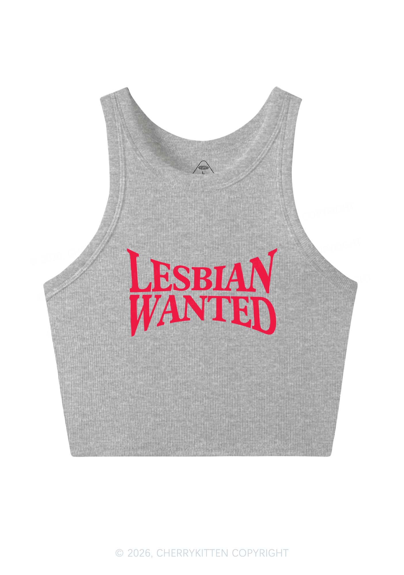 Lesbian Wanted Pride Y2K Crop Tank Top Cherrykitten