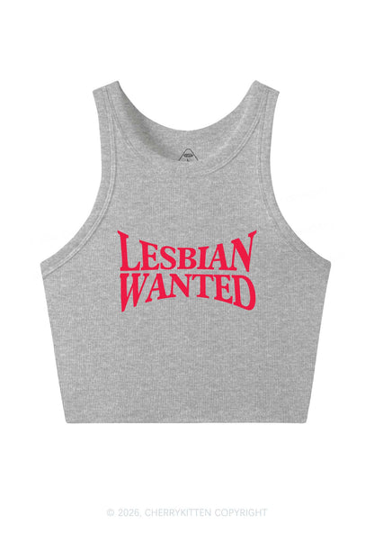 Lesbian Wanted Pride Y2K Crop Tank Top Cherrykitten
