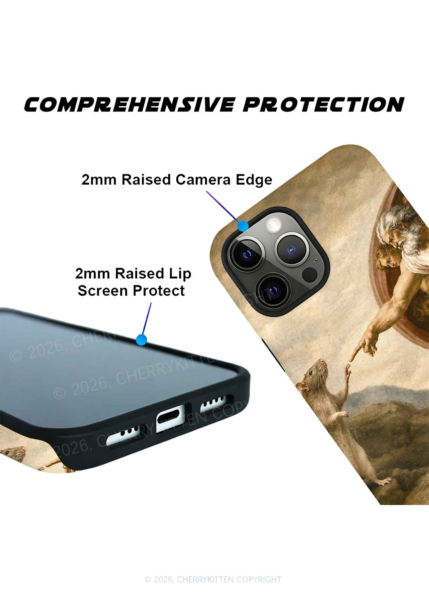 God Hand Touching Rat Y2K Phone Case Cherrykitten