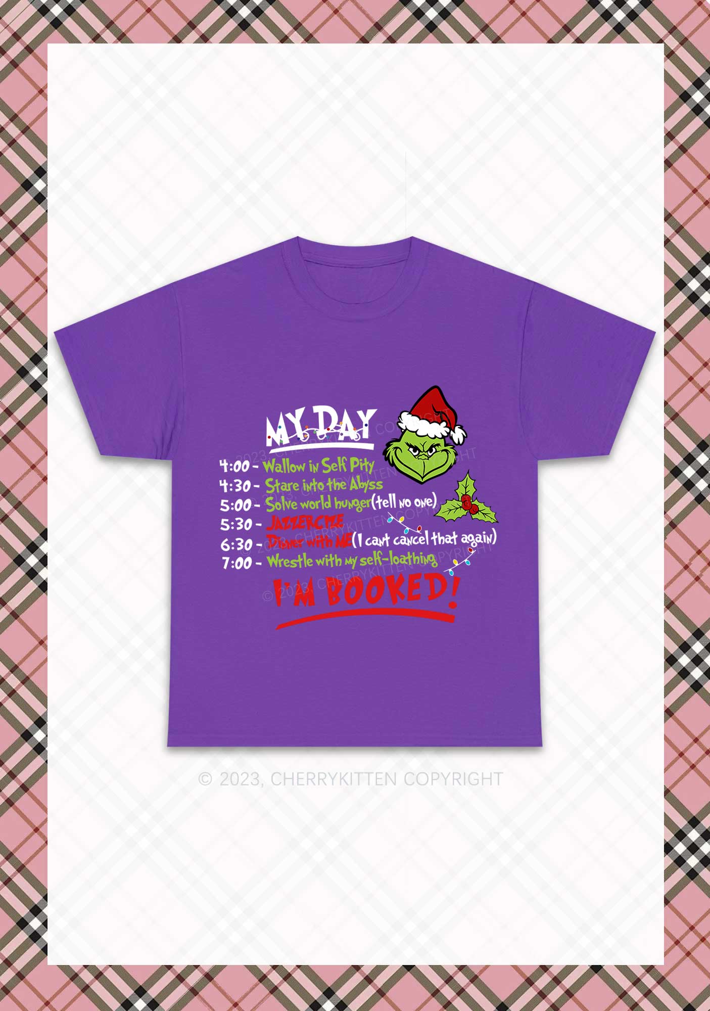 My Day I'm Booked Christmas Chunky Shirt Cherrykitten