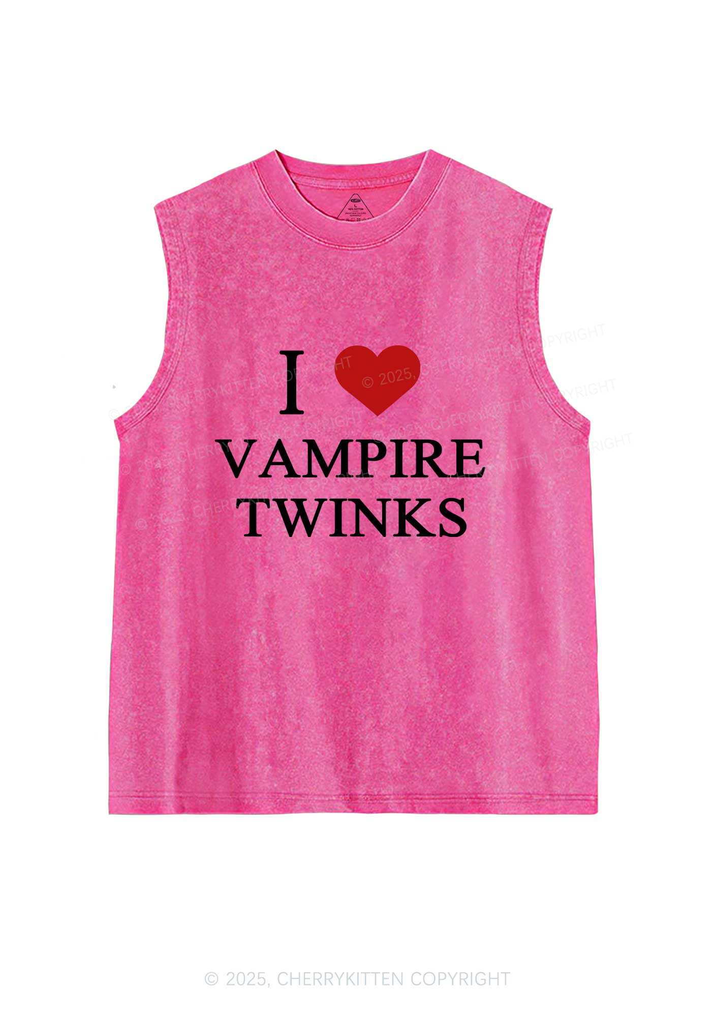 I Love Vampire Twinks Y2K Washed Muscle Tank Cherrykitten